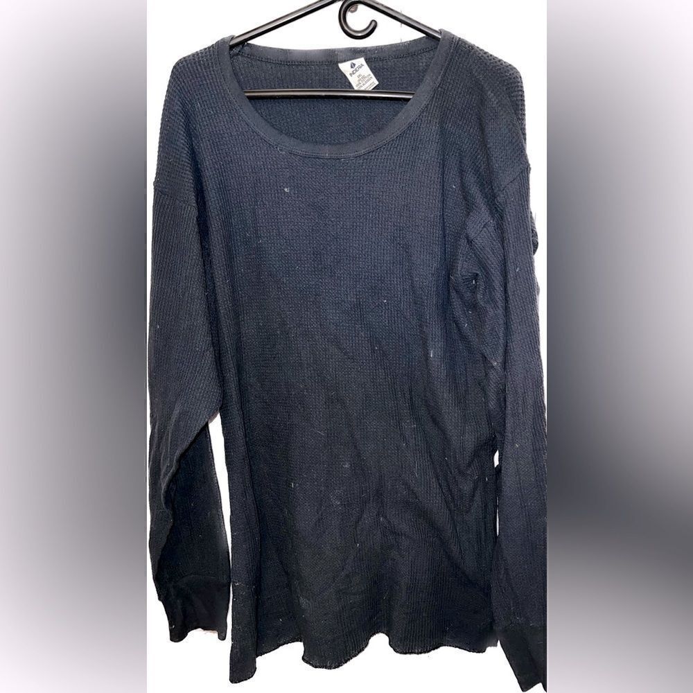 Indera black waffle knit thermal, loads of wear left!